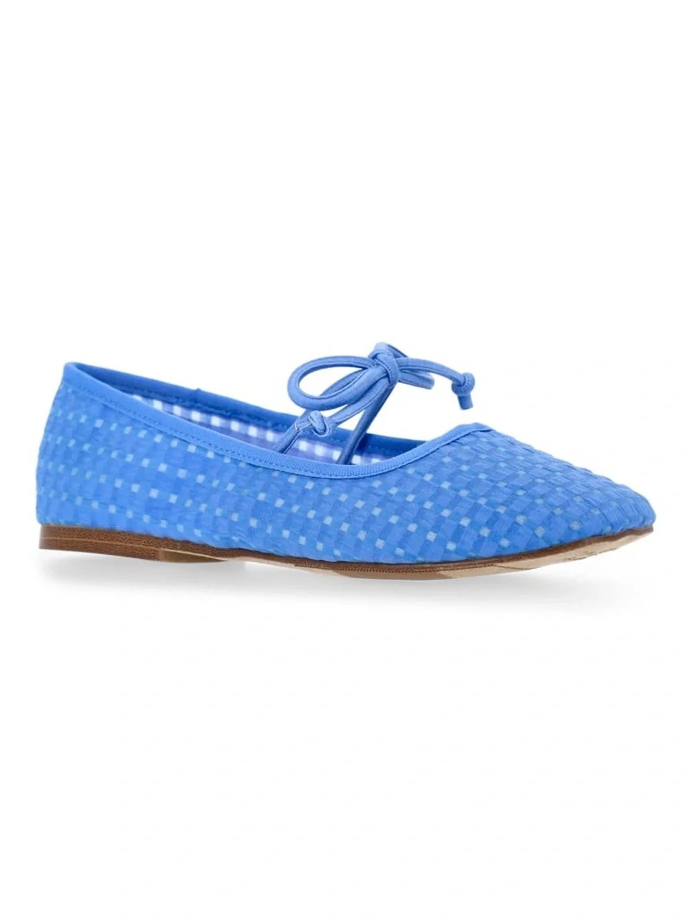Madden NYC Little and Big Girls' Gingham Mesh Ballet Flats